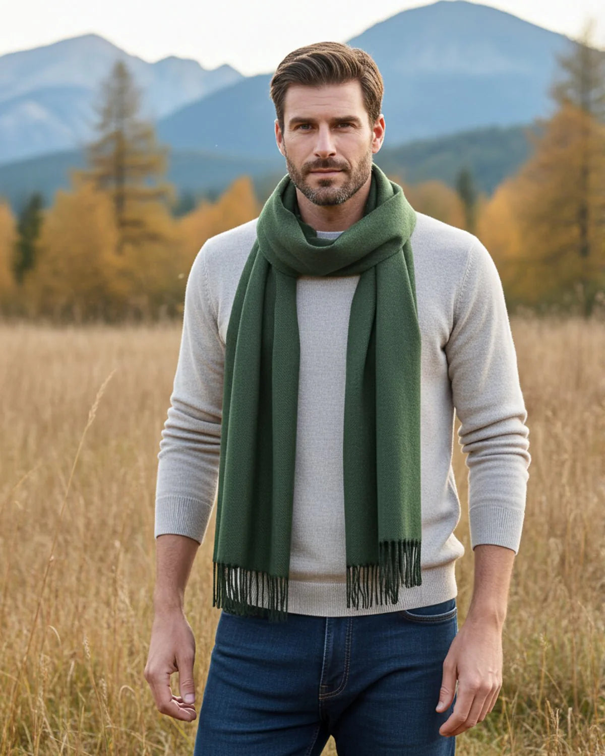 Pistachio alpakų vilnos šalikas