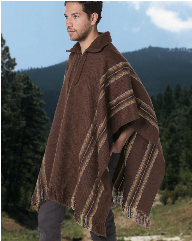 Rudas Alpakų Vilnos Pončas Vyrams ir Moterims