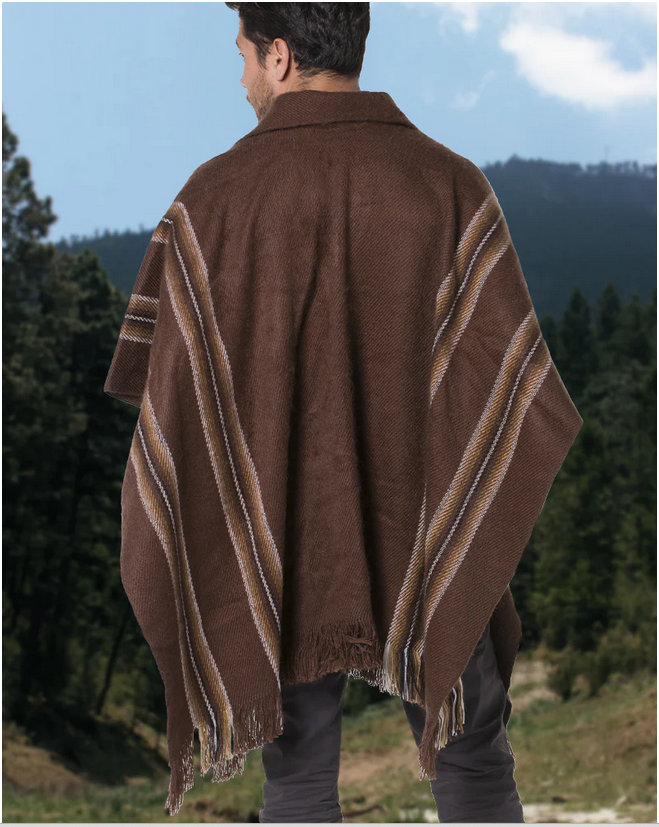 Rudas Alpakų Vilnos Pončas Vyrams ir Moterims