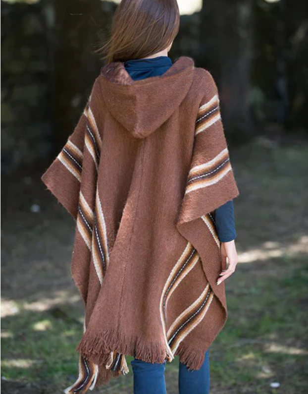 Rudas Alpakų Vilnos Pončas Vyrams ir Moterims