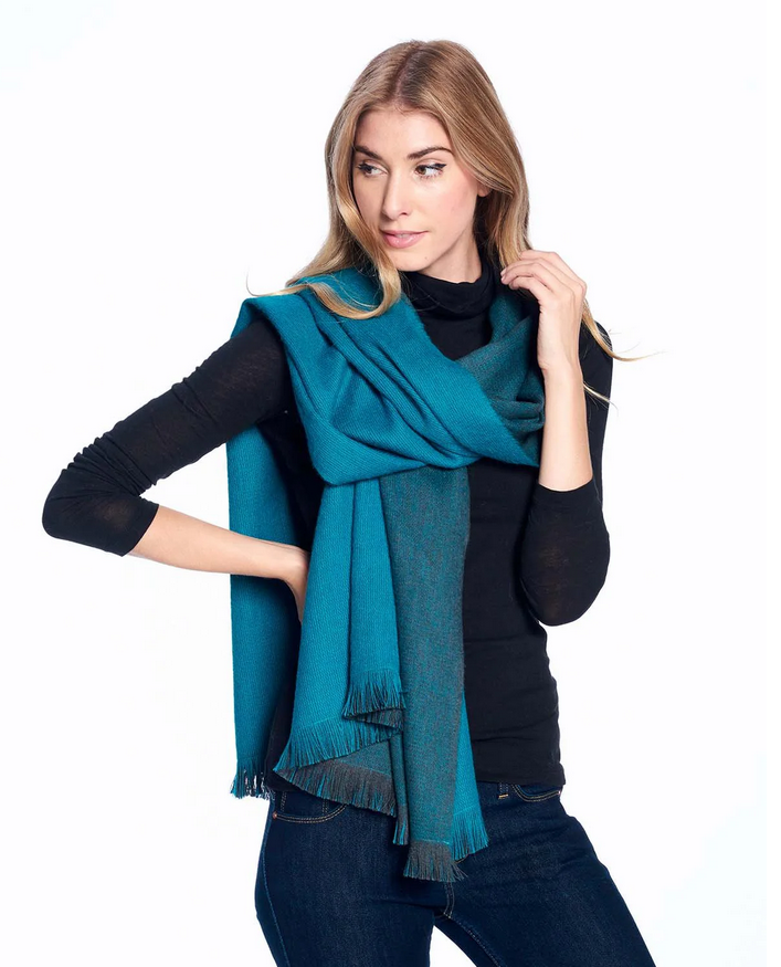 Dvipusė alpakų vilnos skraistė Turquesa