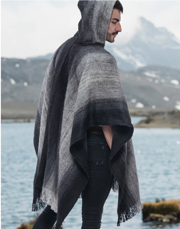 Juostuotas Alpakų Vilnos Pončas Vyrams ir Moterims