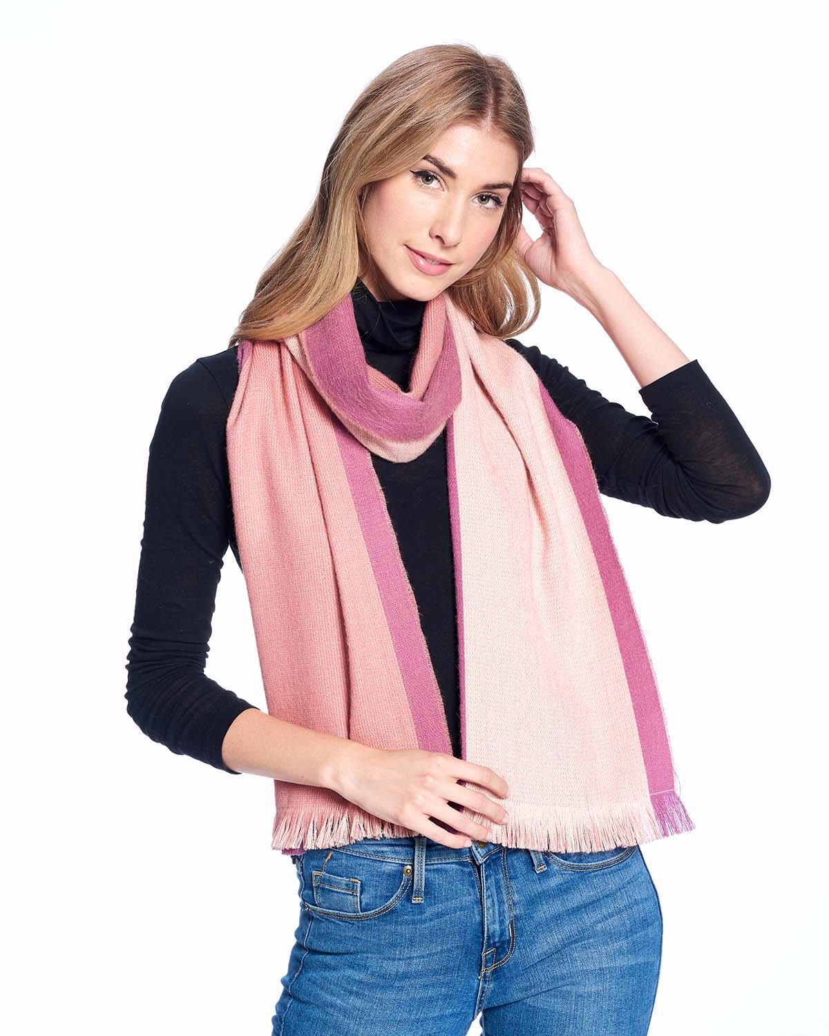 Dvipusis alpakų vilnos šalikas Ash Rose