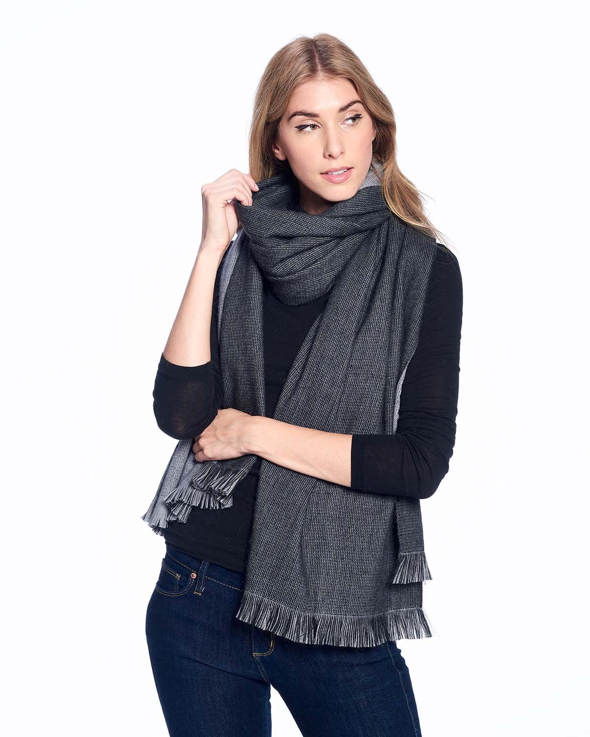 Dvipusė alpakų vilnos skraistė Obsidian